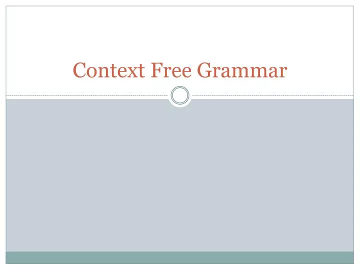 context free grammar