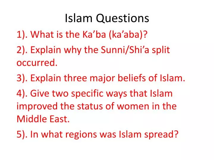 islam questions