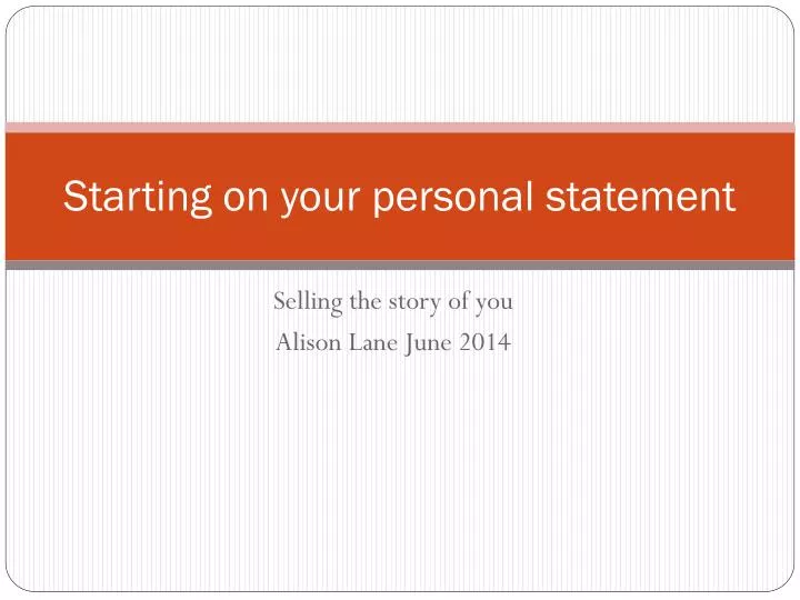 starting on your personal statement