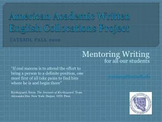 American Academic Written English Collocations Project