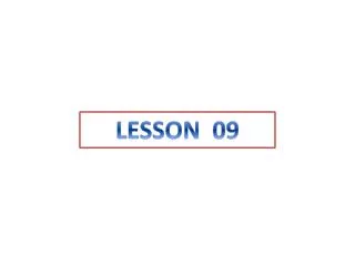 LESSON 09