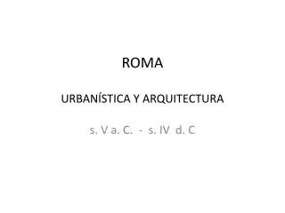 roma urban stica y arquitectura