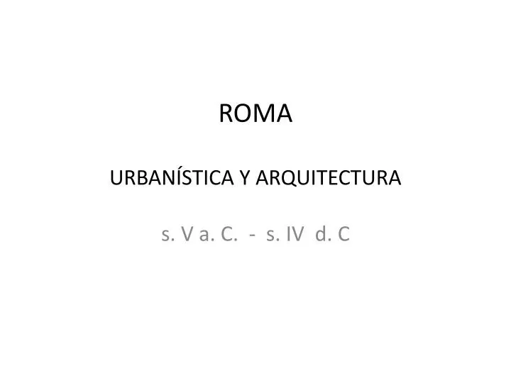 roma urban stica y arquitectura