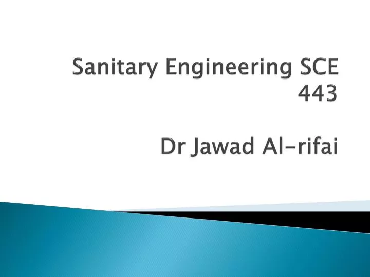 sanitary engineering sce 443 dr jawad al rifai