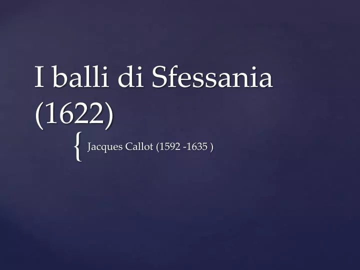 i balli di sfessania 1622