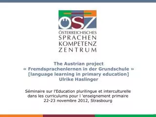 Foreign language learning in primary education in AT
