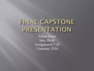 Final Capstone Presentation