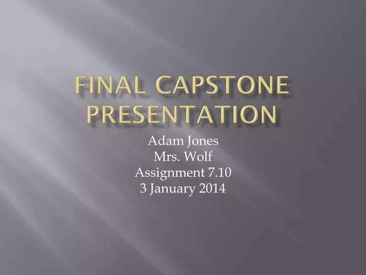 final capstone presentation