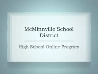 McMinnville School District