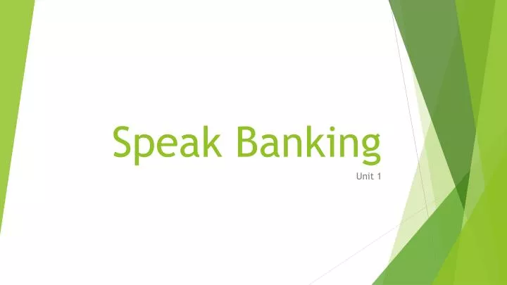 speak banking