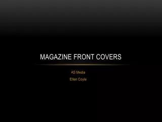 Magazine Front Covers
