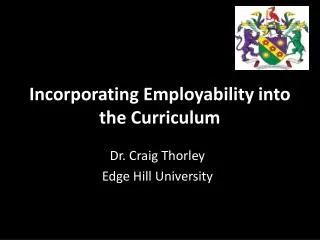 Incorporating Employability into the Curriculum