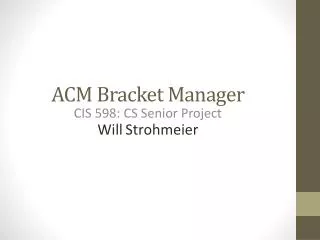 ACM Bracket Manager