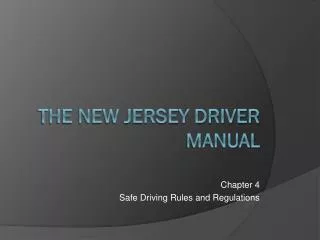 The New Jersey Driver Manual