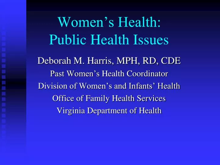 women s health public health issues