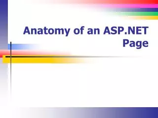 Anatomy of an ASP.NET Page