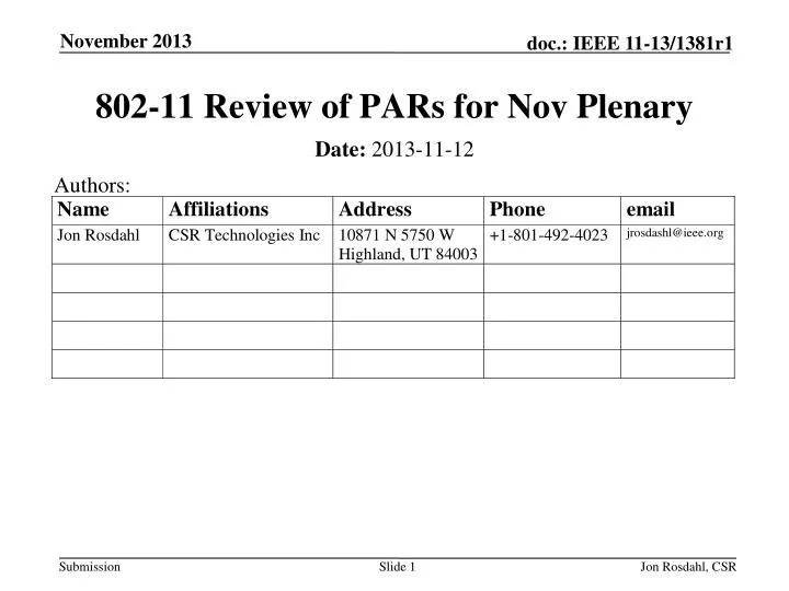 802 11 review of pars for nov plenary