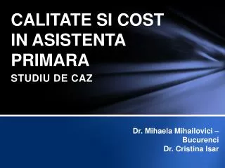calitate si cost in asistenta primara