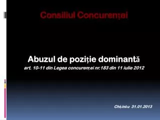 consiliul concuren ei