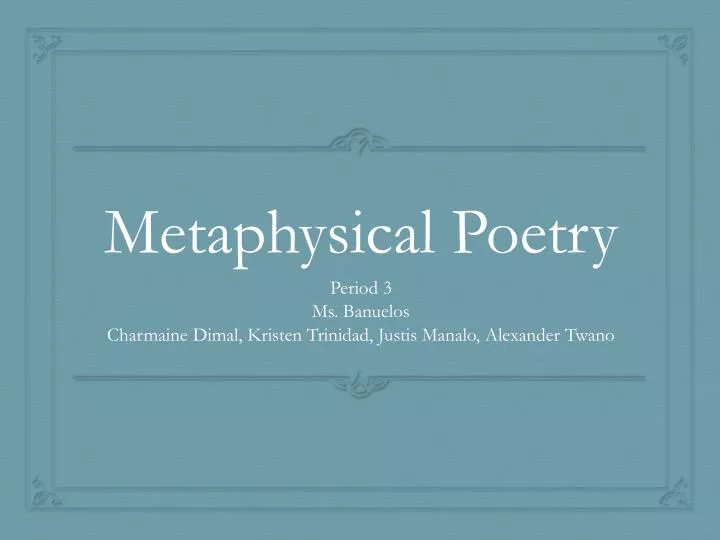 metaphysical poetry