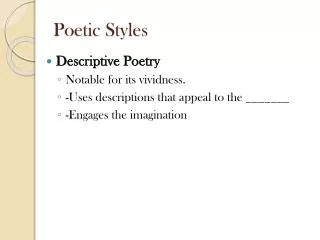 Poetic Styles