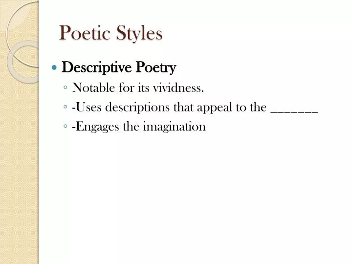 poetic styles