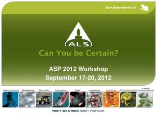 ASP 2012 Workshop September 17-20, 2012