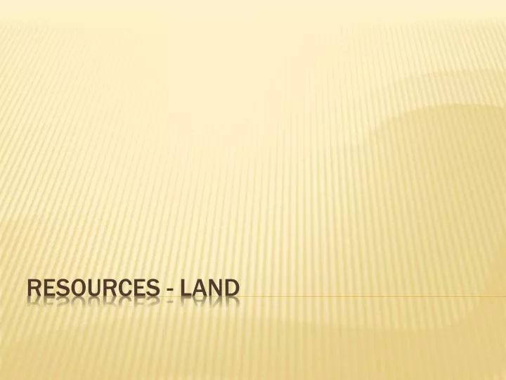 resources land