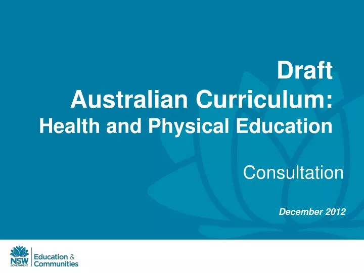 draft australian curriculum health and physical education