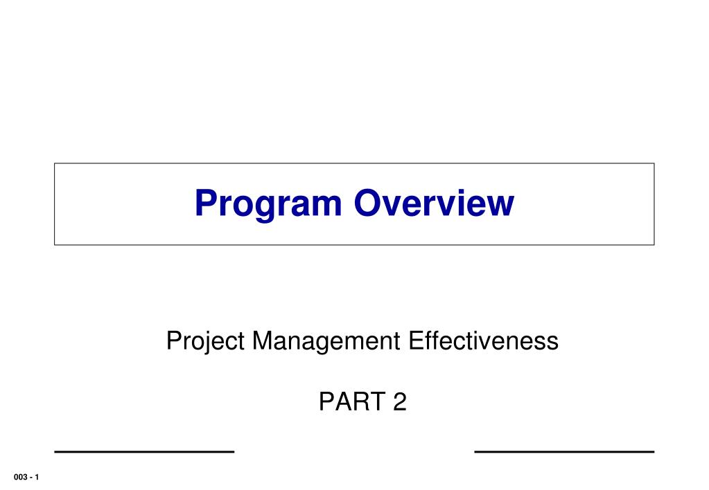PPT - Program Overview PowerPoint Presentation, free download - ID:6514257