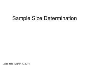 Sample Size Determination