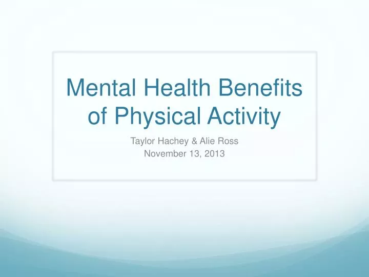 mental health benefits of physical activity