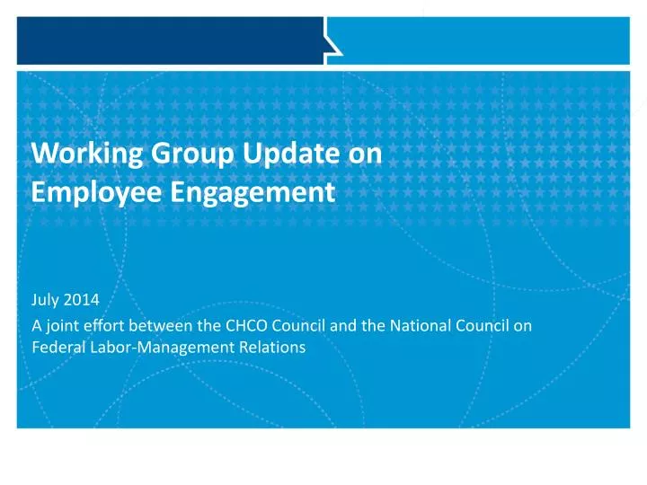 working group update on employee engagement