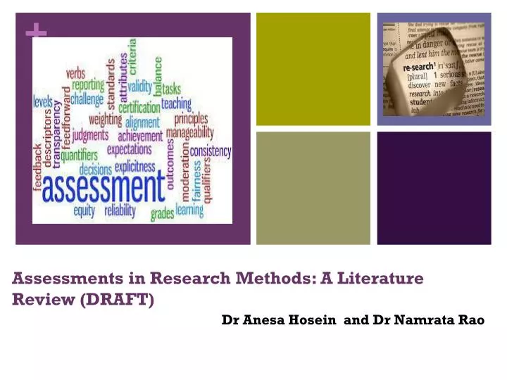 assessments in research methods a literature review draft