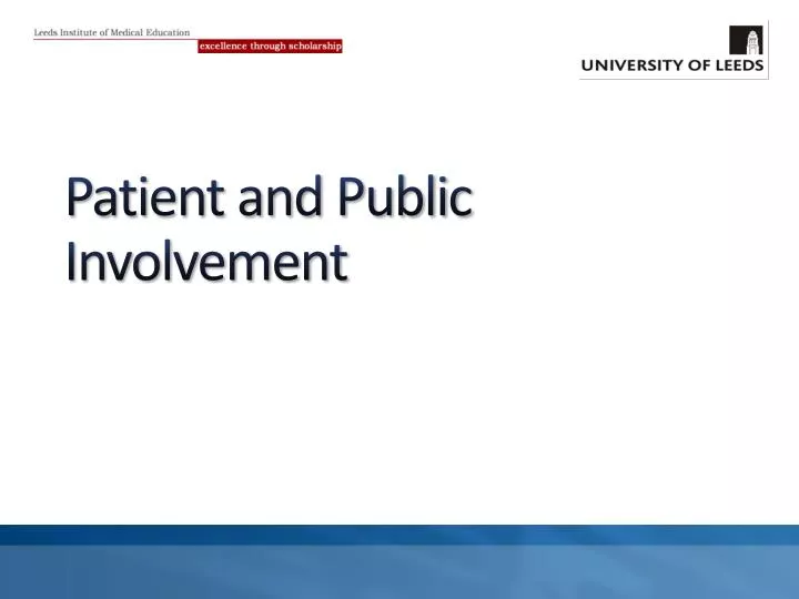 patient and public involvement