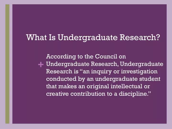 what is undergraduate research