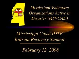Mississippi Voluntary Organizations Active in Disaster (MSVOAD)
