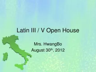 Latin III / V Open House
