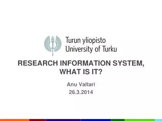 Research information system, what is it?