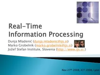 Real-Time Information Processing