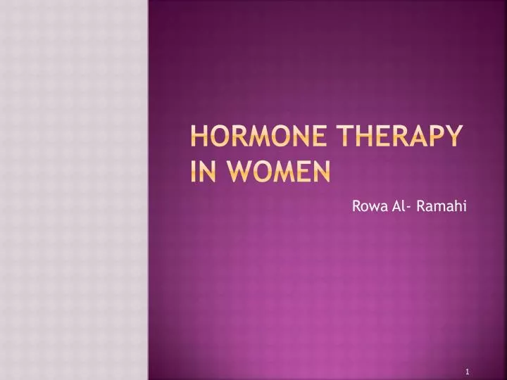 hormone therapy in women