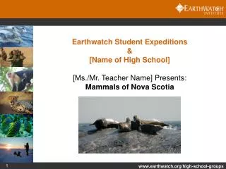 Earthwatch Student Expeditions &amp; [Name of High School]