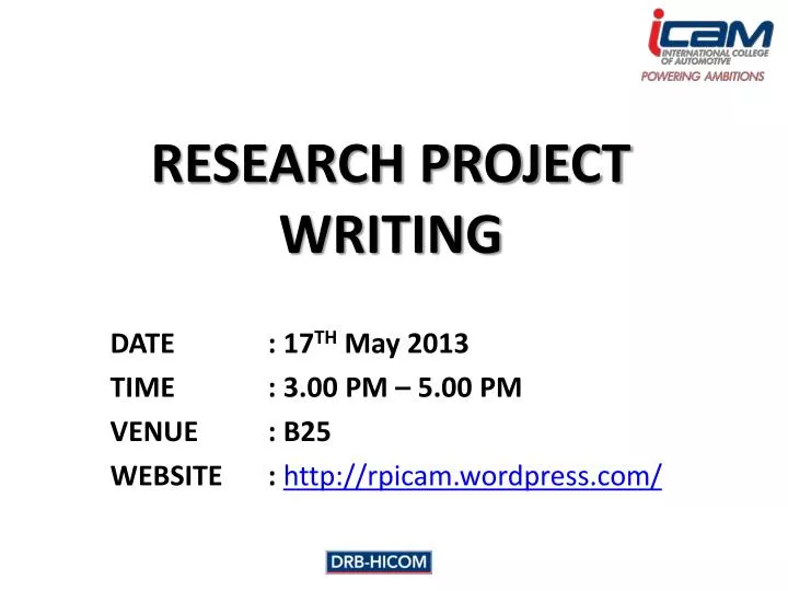 research project writing