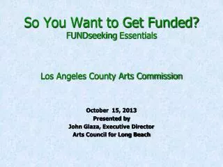 So You Want to Get Funded? FUNDseeking Essentials