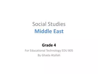 Social Studies Middle East