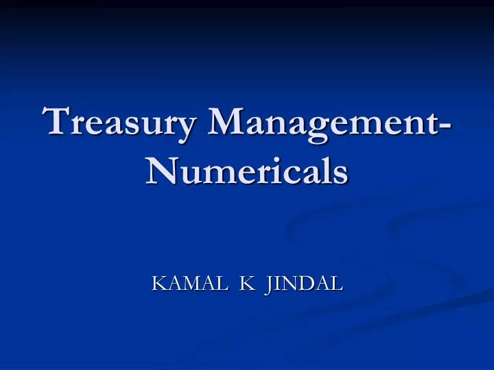 treasury management numericals