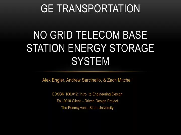 ge transportation no grid telecom base station energy storage system