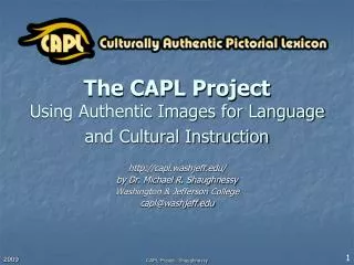 The CAPL Project Using Authentic Images for Language and Cultural Instruction