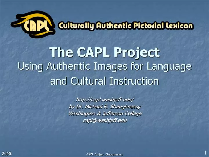 the capl project using authentic images for language and cultural instruction