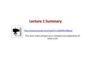 Lecture 1 Summary